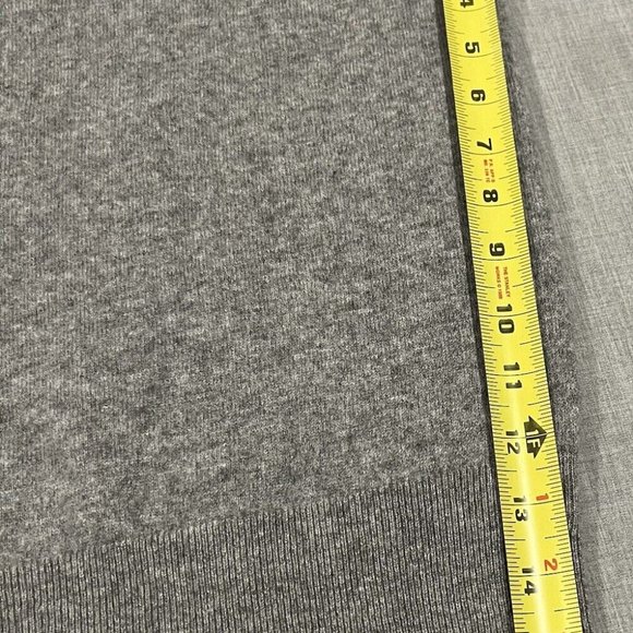 Theory Gray Athletic Stripe Crew Long Sleeve Cashmere Sweater Jumper Size P ECU - Picture 8 of 12